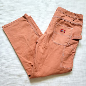 Dickies Cargo Pants Womens 32" Burnt Orange Denim Workwear Carpenter Skater
